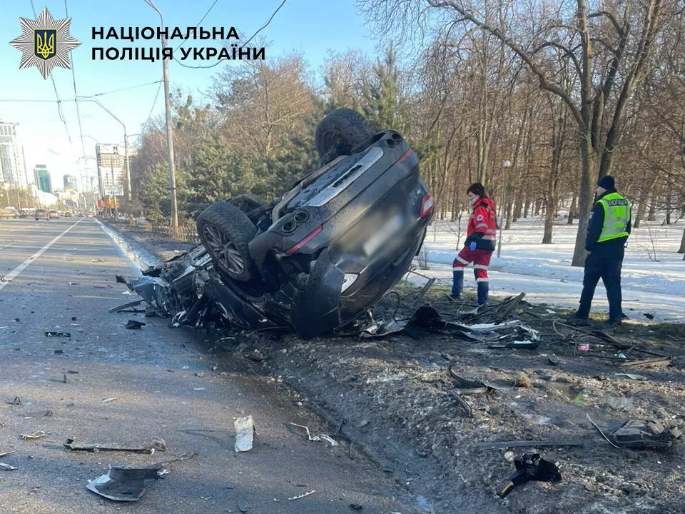 Поврежденная в результате ДТП Maserati / Фото: Полиция Киева