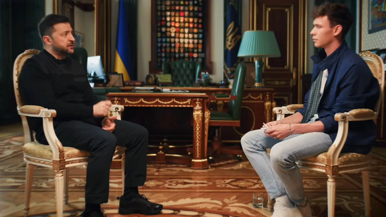 Володимир Зеленський та Кейлін Робертсон / Скриншот