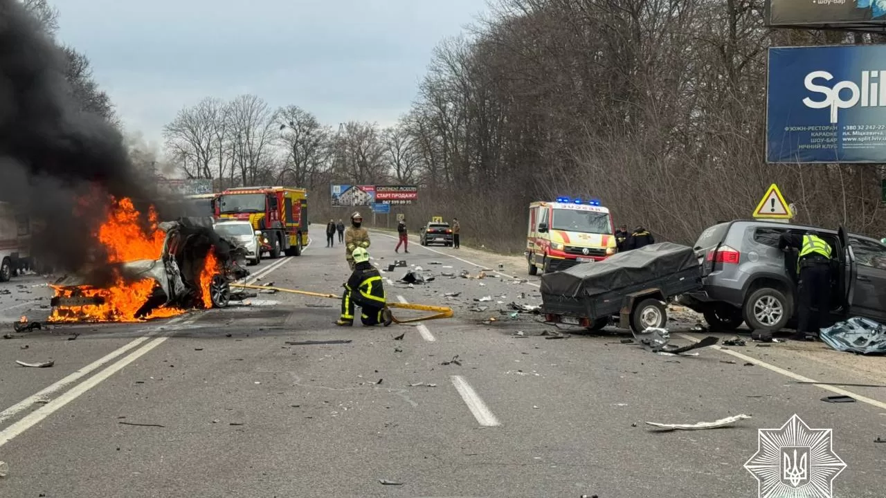 Місце смертельної ДТП на Львівщині / Фото: УПП Львівської області