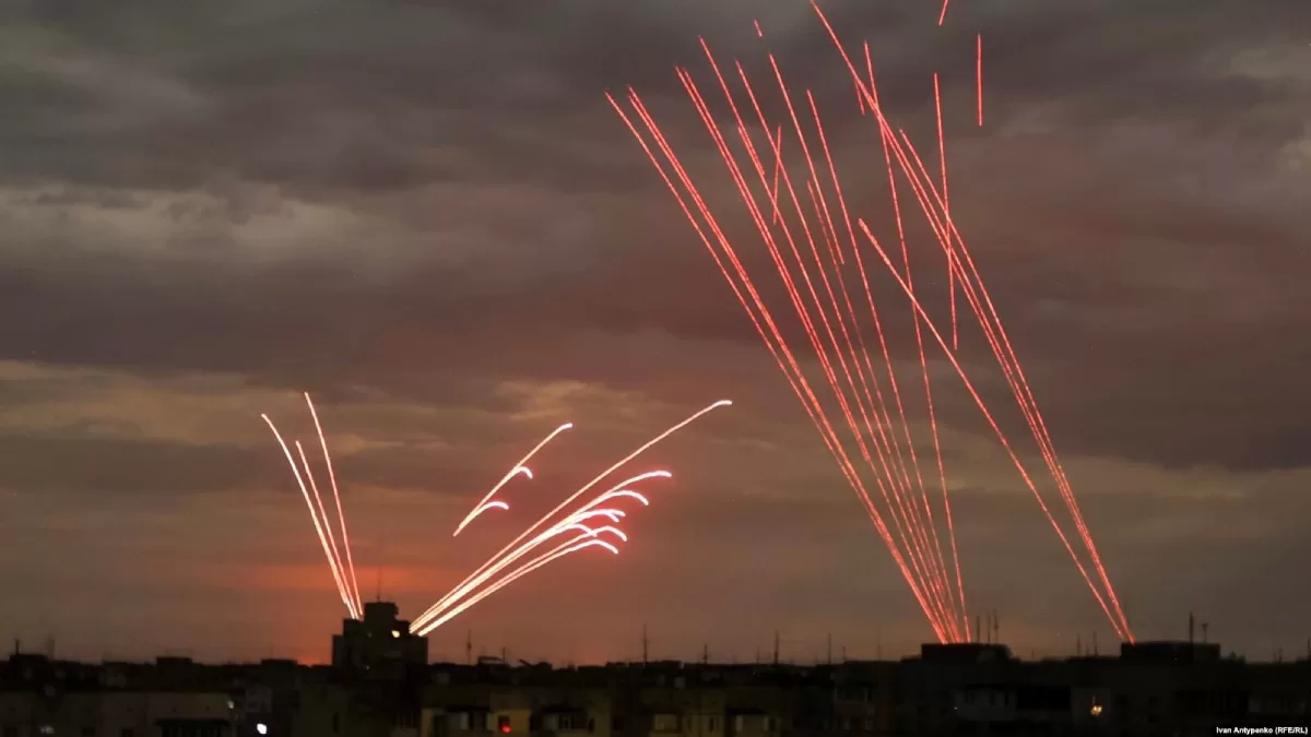 Работа ПВО в Херсонской области (архивное фото) / Фото RFE/RL