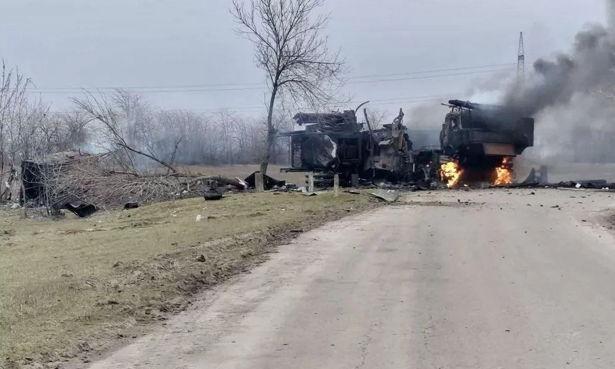 Уничтоженная российская боевая машина комплекса "Панцирь-С1" / Фото: t.me/lost_warinua