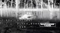 Дронарі «Гарту» вполювали танк окупантів на Південно-Слобожанському напрямку / Скріншот відео