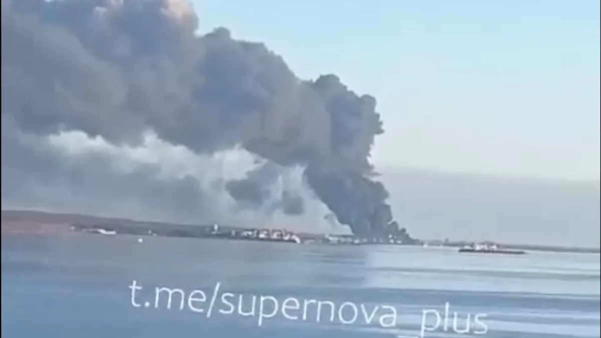 Українські дрони атакують порт в Усть-Лузі втретє за тиждень / Скриншот відео