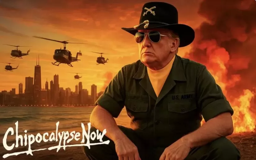 Президент Трамп опублікував створене за допомогою штучного інтелекту зображення, на якому він зображений у костюмі персонажа Роберта Дюваля з фільму 1979 року «Апокаліпсис сьогодні» / Фото з Truth Social.