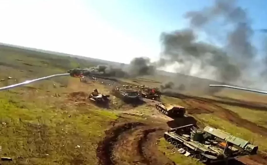 Знищена російська техніка / Скриншот із відео батальону "Роніни"