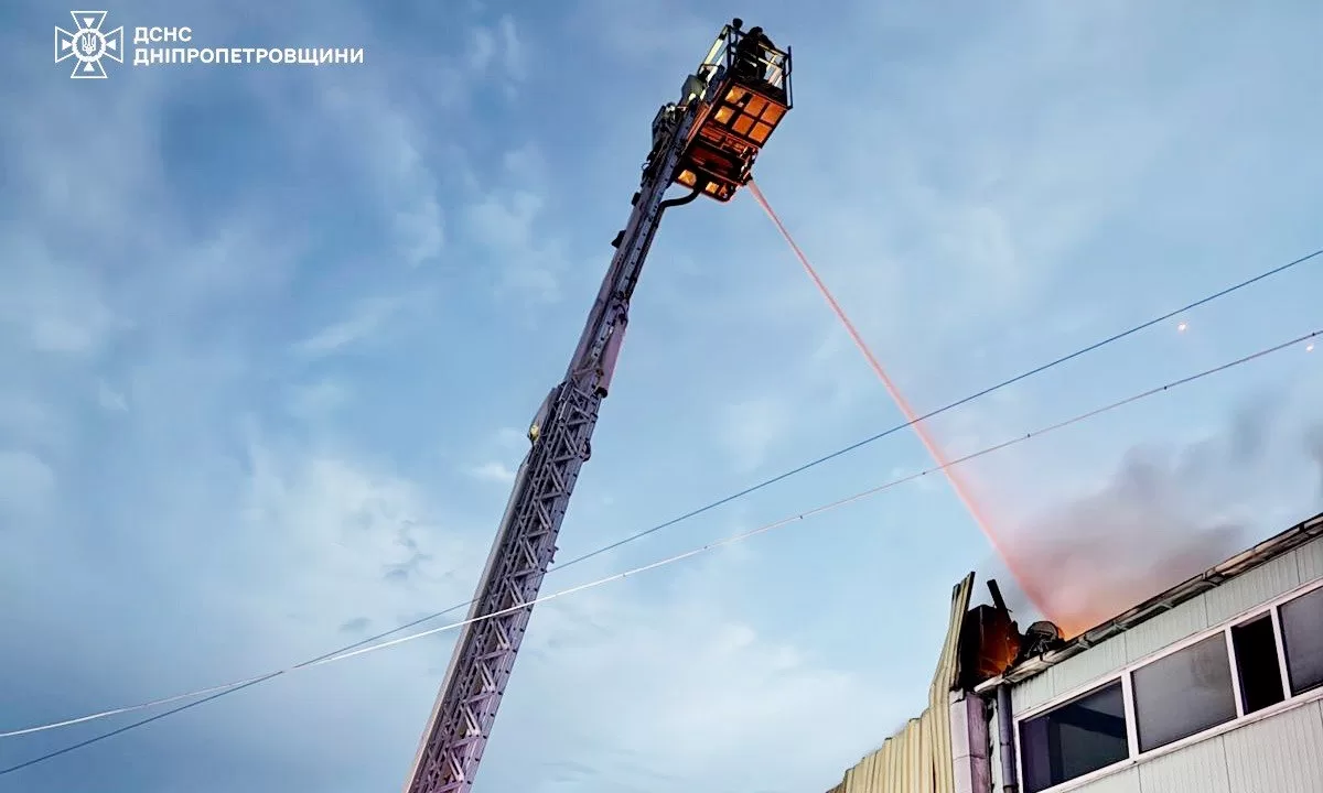 Ліквідація пожежі післі нічної атаки на Дніпропетровщину / Фото: ДСНС