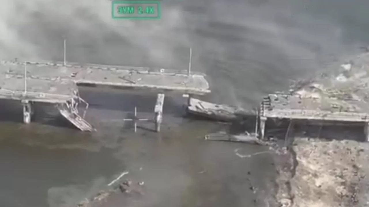 Ситуація змінилася після того, як один із російських військових оприлюднив фото внутрішньої конструкції мосту / Скріншот відео