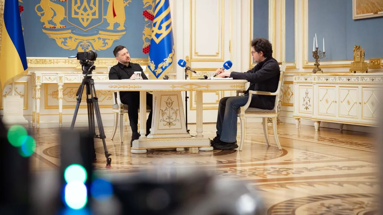 Володимир Зеленський під час інтерв’ю Rai Radio 1 / Фото: ОПУ