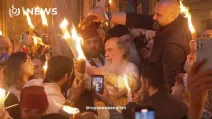 В Иерусалиме состоялась церемония схождения Благодатного огня / Скриншот