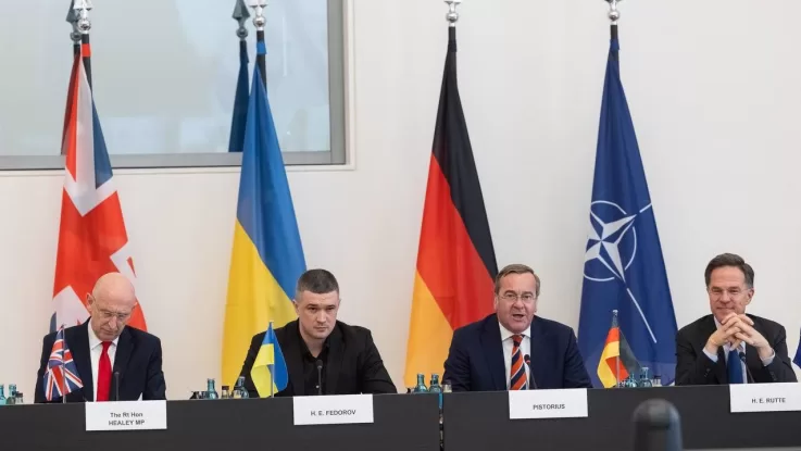 Міністр оборони України Михайло Федоров на засіданні "Рамштайну" / Фото: Міноборони