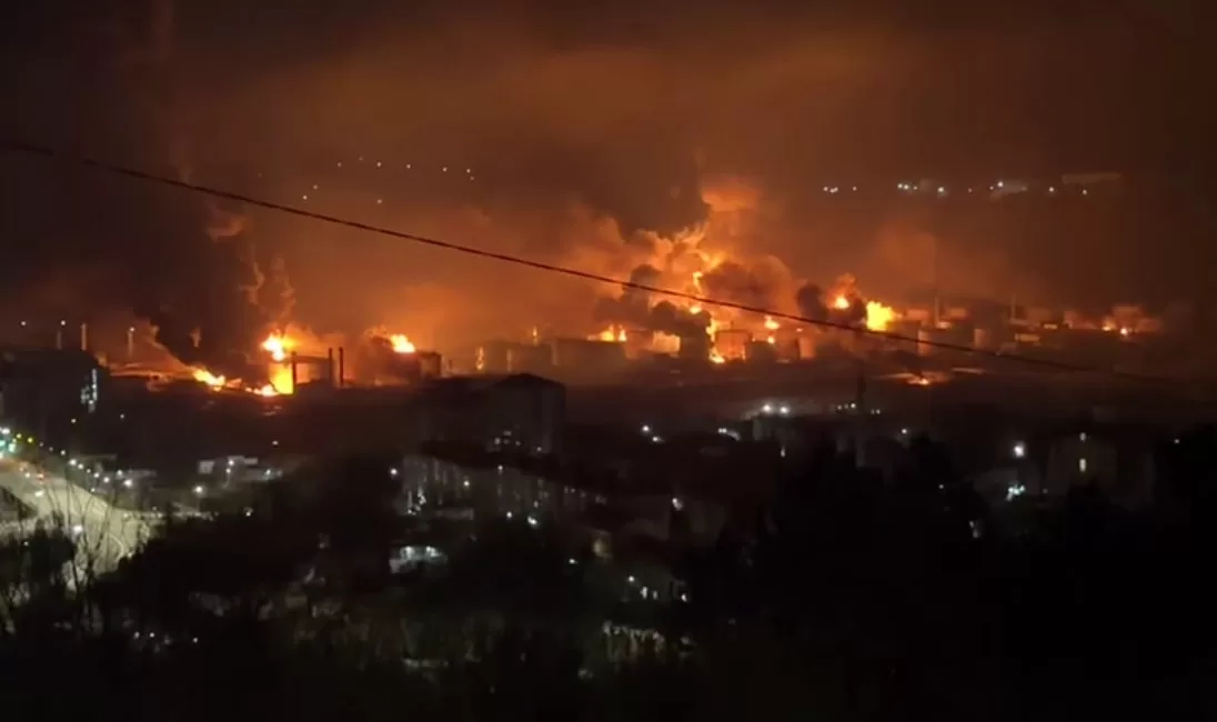 Пожар в морском потру Туапсе / Скриншот