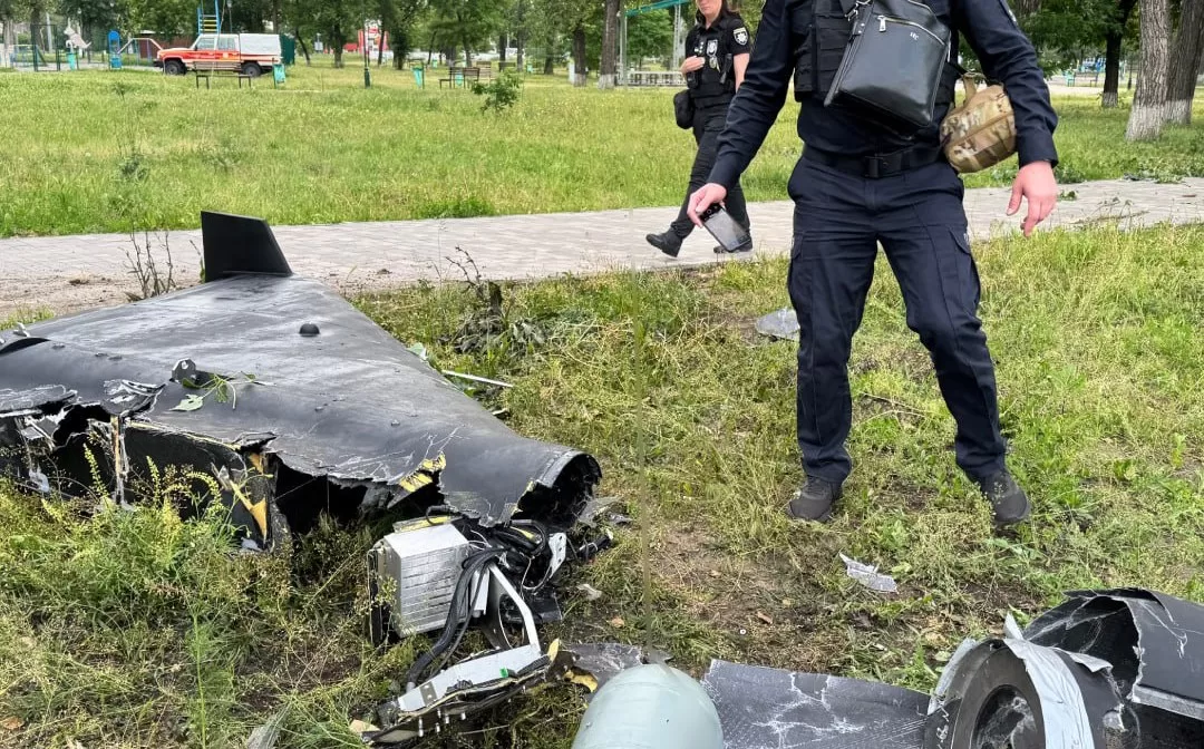 Фрагменти збитого російського БпЛА / Фото архівне: Поліція Харківщини