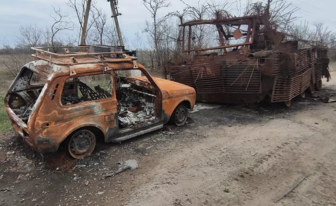 Уничтоженный российский БТР / Фото: t.me/lost_warinua