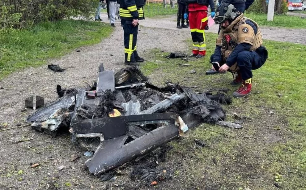 Збитий у Харкові БпЛА / Фото: Нацполіція