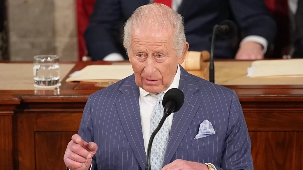 Король Великої Британії Чарльз III під час промови на засіданні Конгресу в залі засідань Палати представників у Капітолії, Вашингтон, США, 28 квітня 2026 року Фото: AP/Matt Rourke