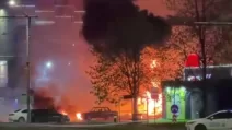 Вибух на парковці у Харкові / Скриншот