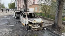 Знищені обстрілом автівки на Рівщенщині / Фото: Рівненська ОВА