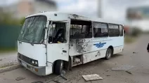 Russian army attacked public transport in Kherson for the second time in a day, driver injured / Photo Kherson City Military Administration