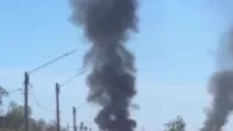 Smoke from fires in Merefa / Screenshot