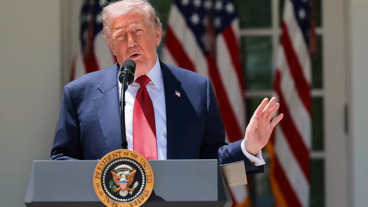 Президент США Дональд Трамп виголошує промову в Рожевому саду Білого дому у Вашингтоні, округ Колумбія, США, 8 травня 2026 року / Фото: Reuters