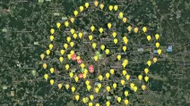 Москву окружили более чем 100 системами ПВО после атак дронов / Скриншот Google My Maps/Mark Krutov