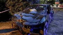 Поврежденный в результате ДТП Jaguar / Фото: Суспільне Дніпро