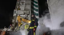 В ніч на 14 травня росія здійснила ракетно-дроновий обстріл Києва. Загинуло 24 людини / Фото: ДСНС