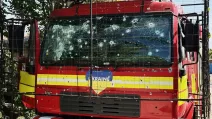 В Никополе россияне дважды атаковали пожарную машину ГСЧС с помощью FPV-дронов / Фото: ГСЧС