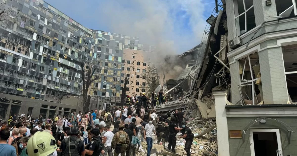 Damage at Okhmatdyt following the Russian attack / Photo: Ihor Klymenko/Telegram