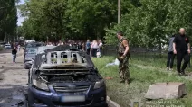 Cars damaged as a result of the Russian attack in Zaporizhzhia / Photo: National Police