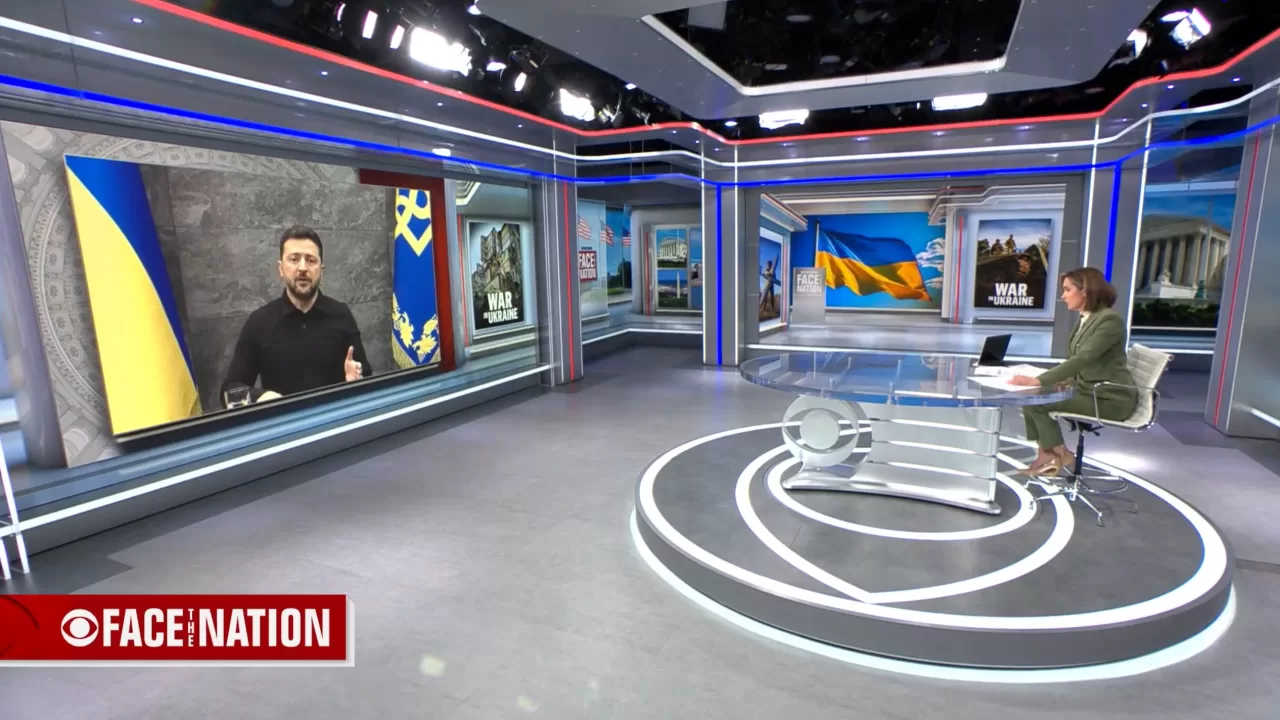 Volodymyr Zelenskyy during an interview with Face the Nation / Screenshot