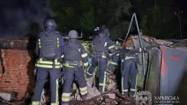 Rescuers at the scene of the UAV attack on Kharkiv on June 1 / Photo: Kharkiv Regional Military Administration