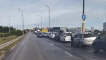 Queue at a gas station in Sevastopol / Photo: Telegram channel “Crimean Wind”