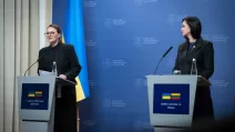 Юлія Свириденко на брифінгу за підсумками міжурядових консультацій у Вільнюсі / Фото: Кабмін