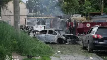 Destroyed vehicles following the attack on Kyiv on June 2 / Photo: State Emergency Service of Ukraine