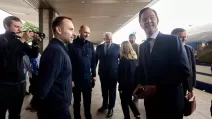 Mark Rutte welcomed at Kyiv railway station / Photo: Ukrzaliznytsia