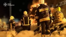 Ліквідація пожежі після удару РФ по Київщині 4 червня / Фото: ДСНС