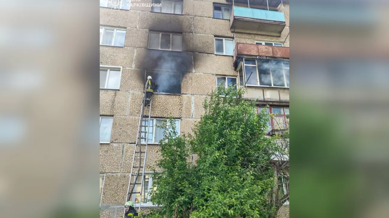 Рятувальники на місці пожежі у будинку на Харківщині / Фото: ДСНС