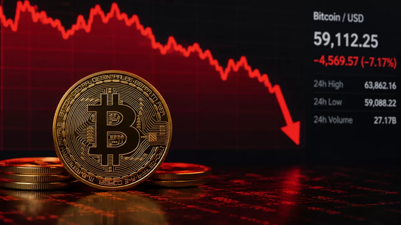 Биткоин впервые за долгое время опустился ниже отметки в 60 тысяч долларов / Фото: Главное в Украине