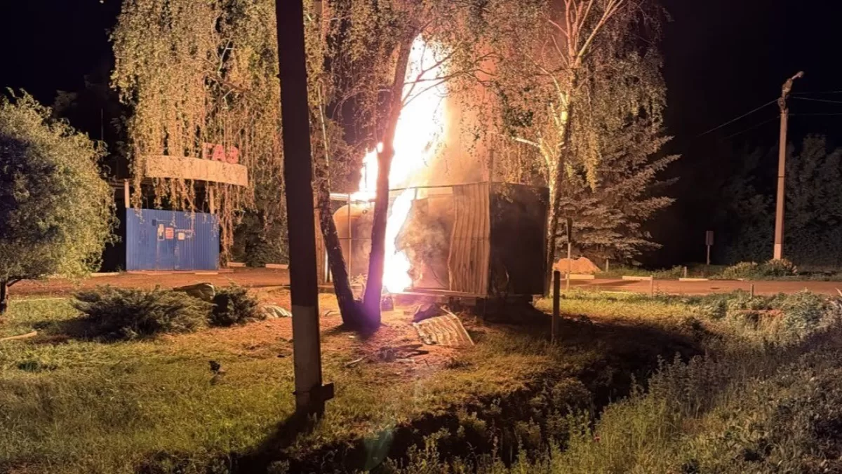 Пожежа на АЗС у Дергачах / Фото: Дергачівська МВА