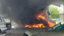 Fire at a gas station / Photo: Dnipropetrovsk Regional Military Administration