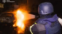 Rescuer at the site of the Russian strike / Photo archive: State Emergency Service