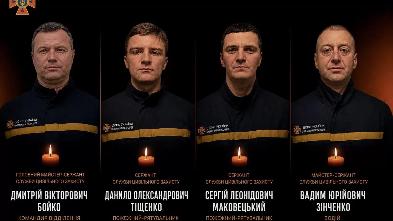 Погибшие в результате удара РФ харьковские спасатели / Фото: ГСЧС