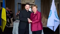 Президент Украины Владимир Зеленский встретился с директором-распорядителем Международного валютного фонда Кристалиной Георгиевой на полях саммита G7 во Франции 16 июня 2026 года / Фото: ОПУ