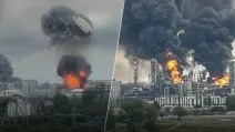 The Moscow Oil Refinery has been hit for the second time this week / Photo: social media