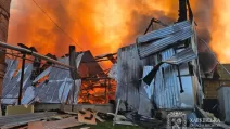Пожар на месте удара по Харькову / Фото: Харьковская ОВА