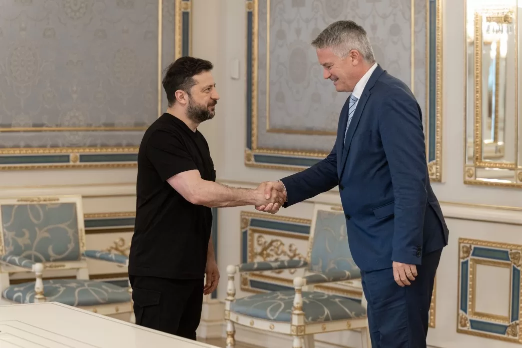 Президент України Володимир Зеленський провів зустріч із генеральним секретарем Організації економічного співробітництва та розвитку (ОЕСР) Матіасом Корманом / Фото: ОПУ
