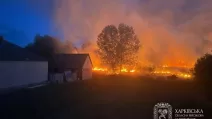 Пожежа у Балаклії після атаки РФ 24 червня / Фото: Харківська ОВА