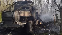 Знищена російська вантажівка / Фото: t.me/lost_warinua