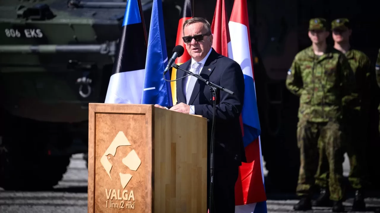 Міністр оборони Німеччини Борис Пісторіус бере участь у церемонії у Валзі, Естонія. 30 червня 2026 / Фото: AP Photo